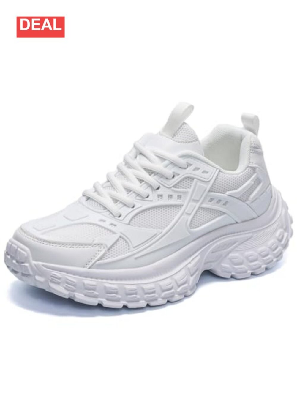 Men's Chunky Platform Fashion Sneakers Lace-Up Casual Walking Shoes Mesh
